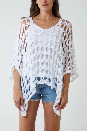 Oversized Diamond Crochet Blouse