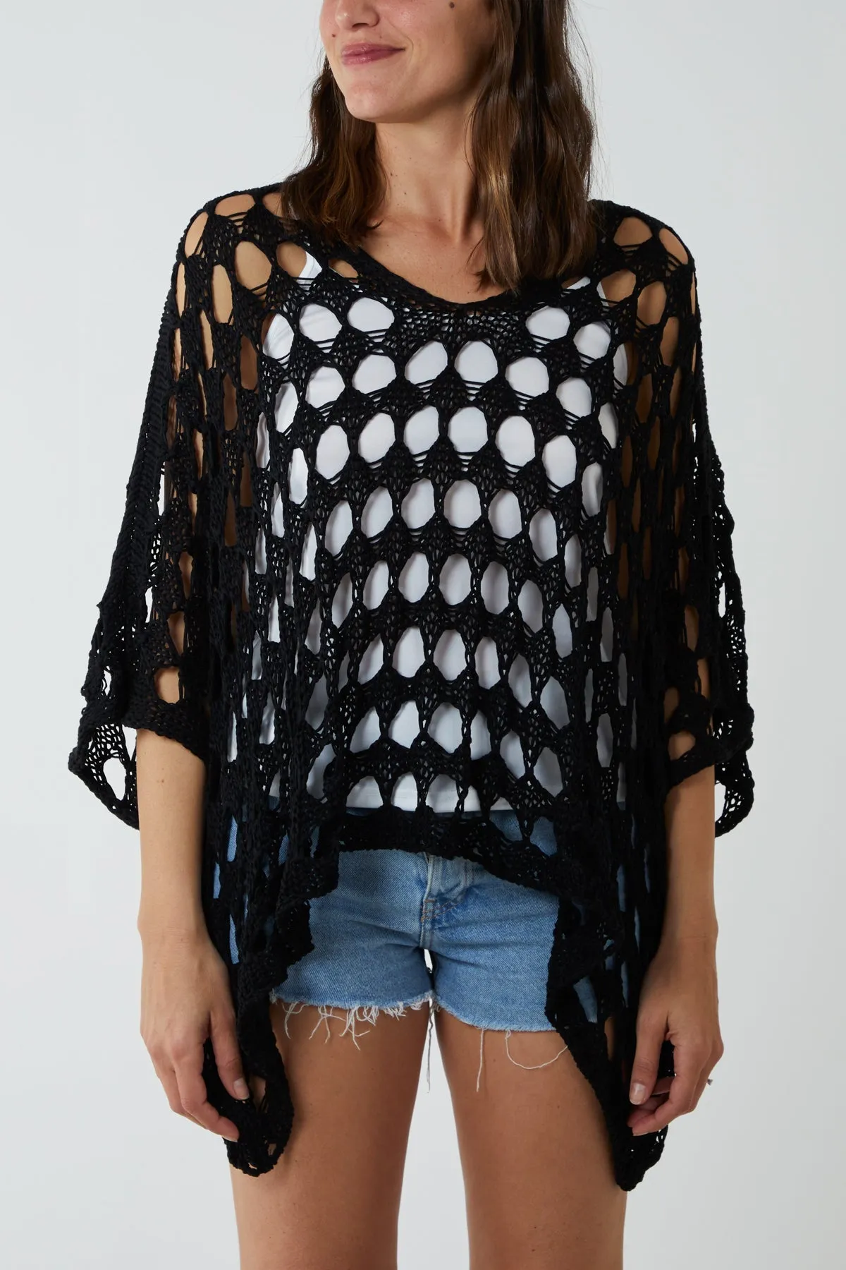 Oversized Diamond Crochet Blouse