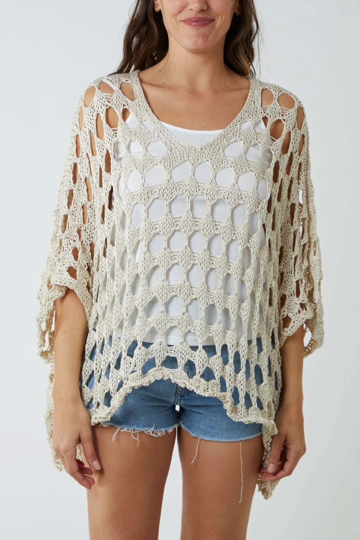 Oversized Diamond Crochet Blouse