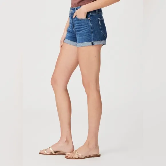 Paige jimmy jimmy 5 pocket cuffed hem denim shorts, size 25.