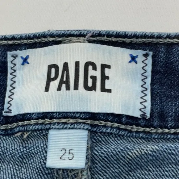 Paige jimmy jimmy 5 pocket cuffed hem denim shorts, size 25.