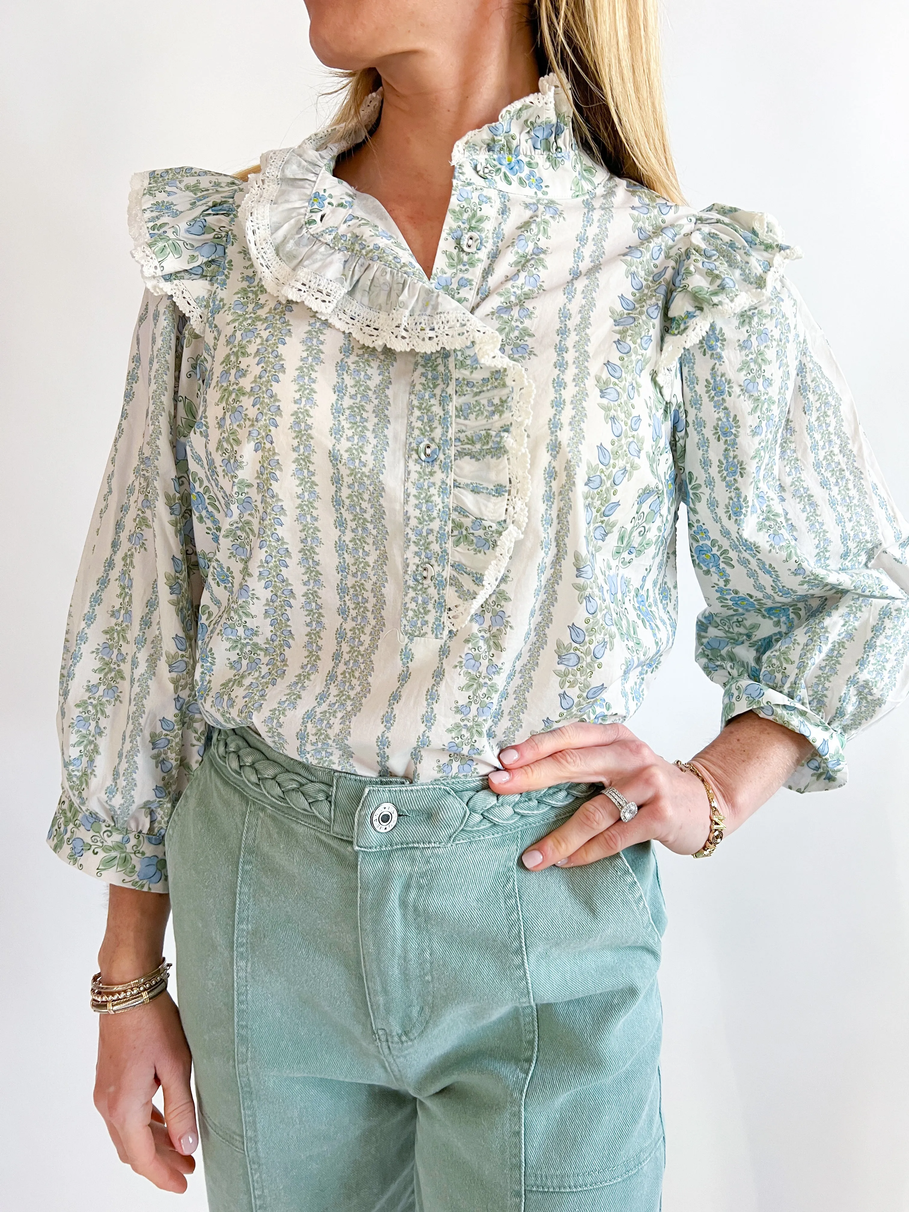 Paisley Ruffle Top