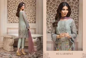 Pakistani Latest Sea Foam with Purple Chiffon Festive Wear 2019 # C1930