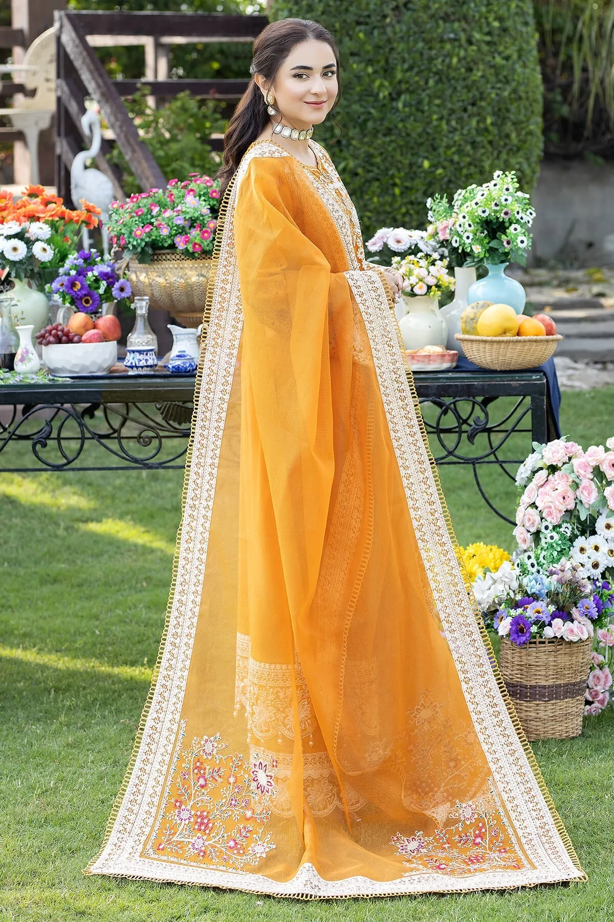 Pakistani Mustered Embroidered Kameez Trousers Party Dress