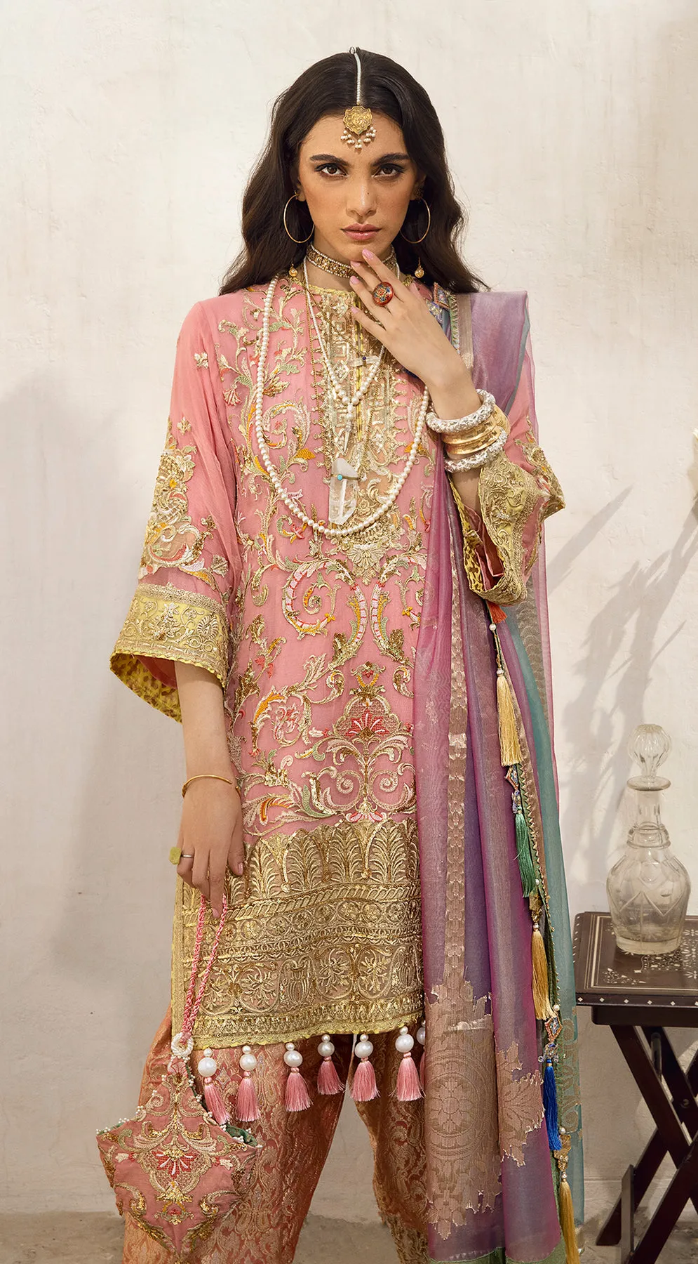 Peach Pink Salwar Kameez for Pakistani Wedding Dress