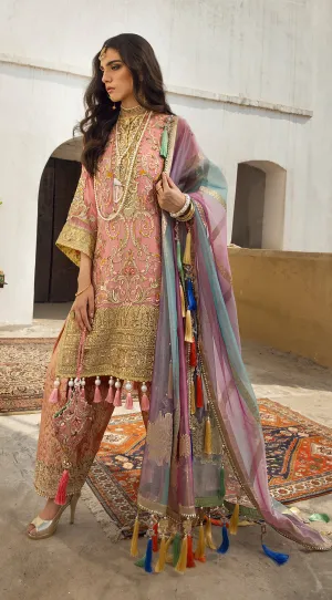 Peach Pink Salwar Kameez for Pakistani Wedding Dress