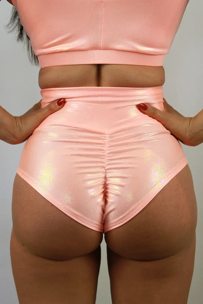 Peach Sparkle SUPER High Waist Short