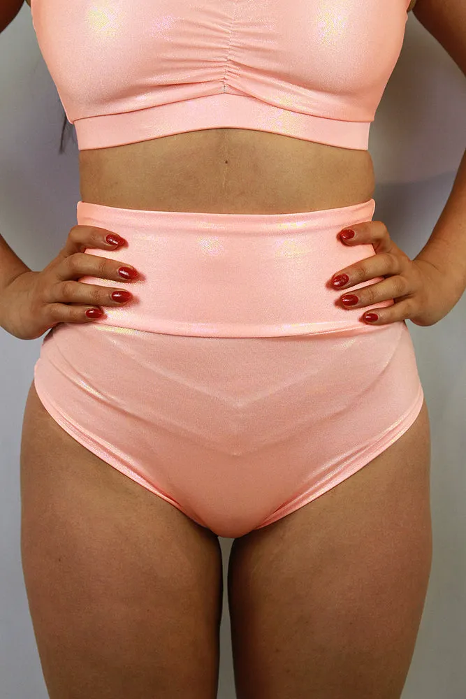 Peach Sparkle SUPER High Waist Short
