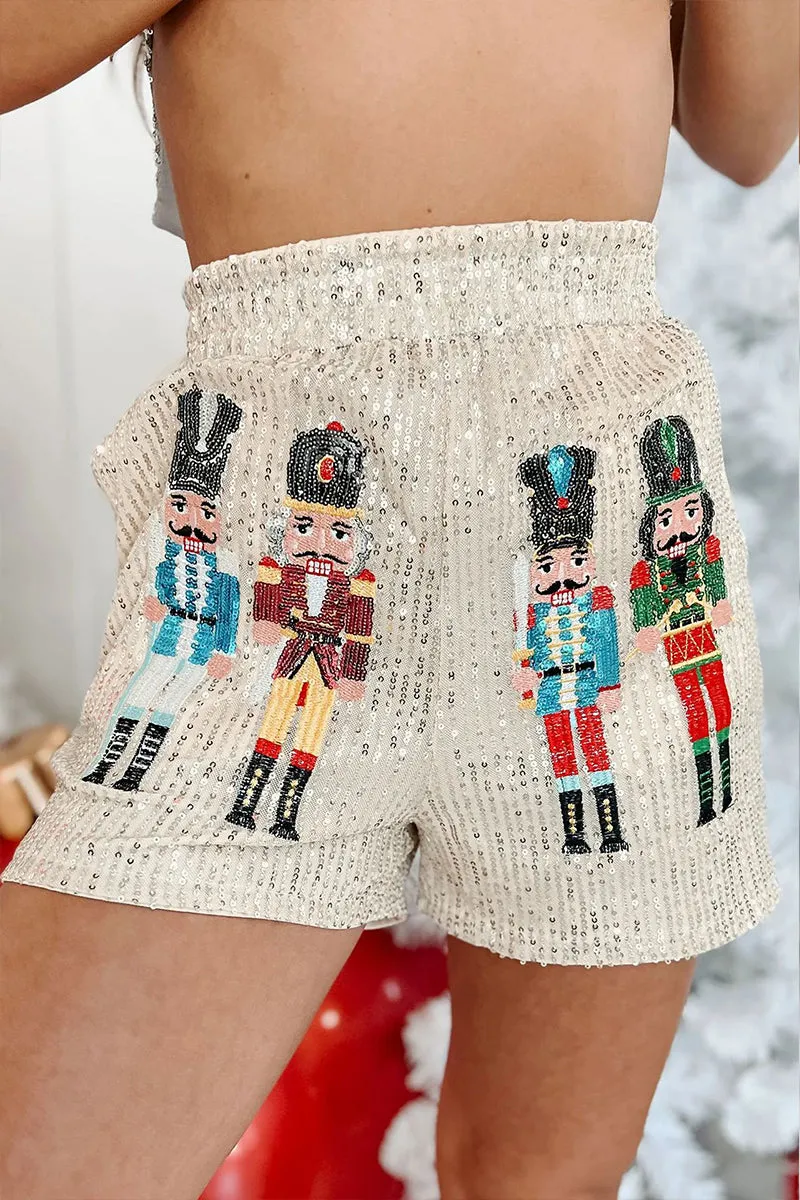 PI644 High-waist Sequin Shorts