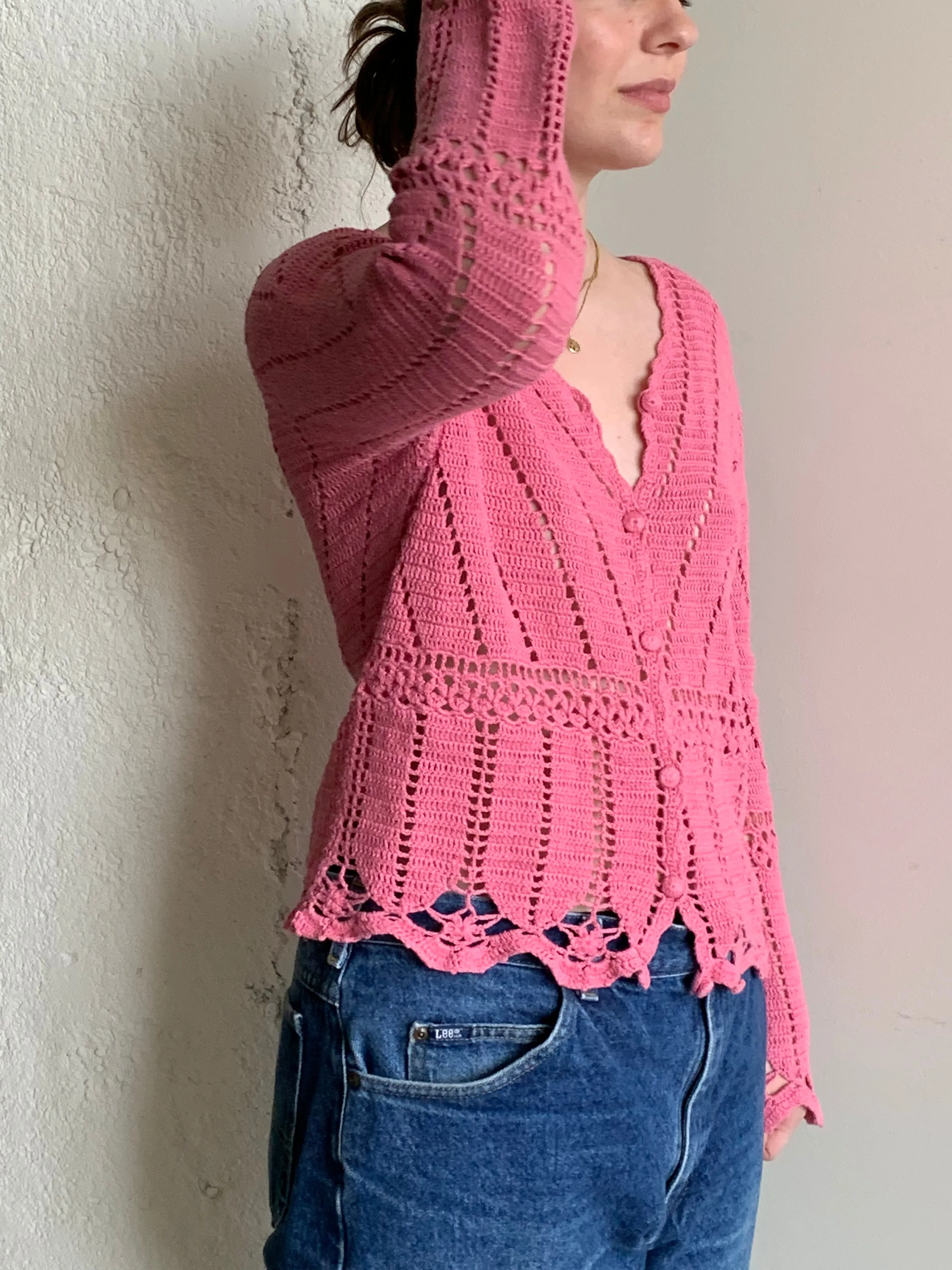 Pink crochet top