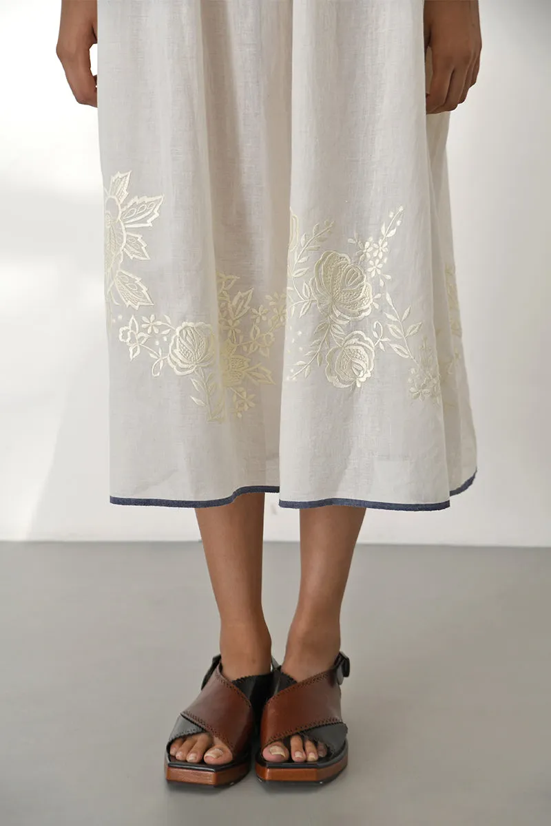 Pistoia ivory embroidered dress
