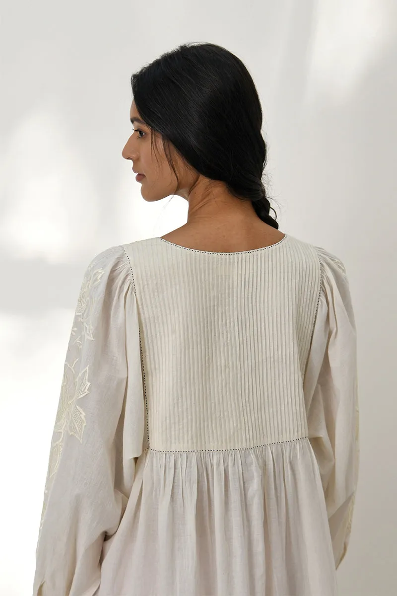 Pistoia ivory embroidered dress