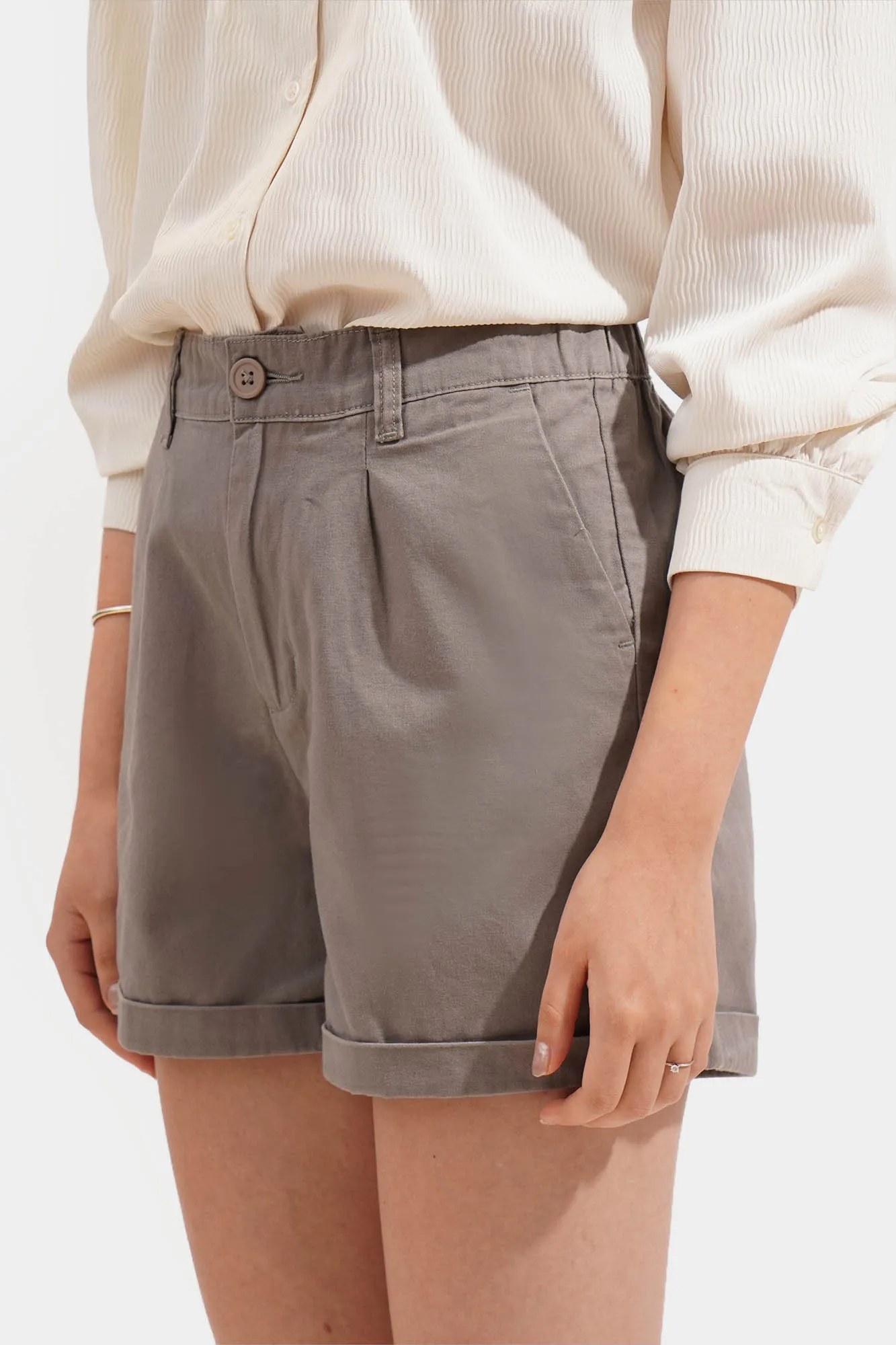 Pleated Cuffed Shorts