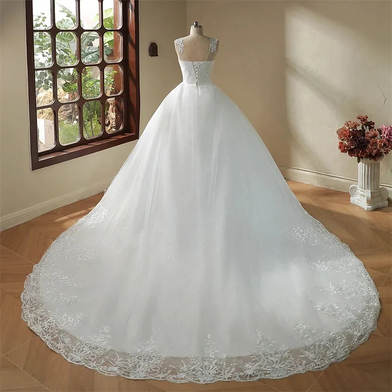 Plus Size Vestido De Noiva Wedding Dress Long Train or Floor Length