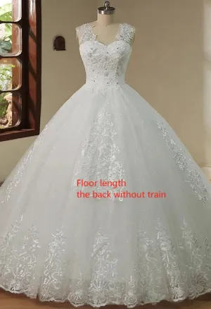 Plus Size Vestido De Noiva Wedding Dress Long Train or Floor Length
