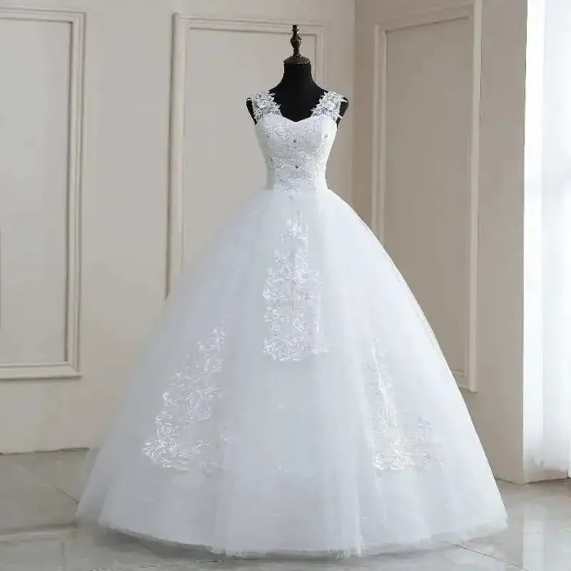 Plus Size Vestido De Noiva Wedding Dress Long Train or Floor Length