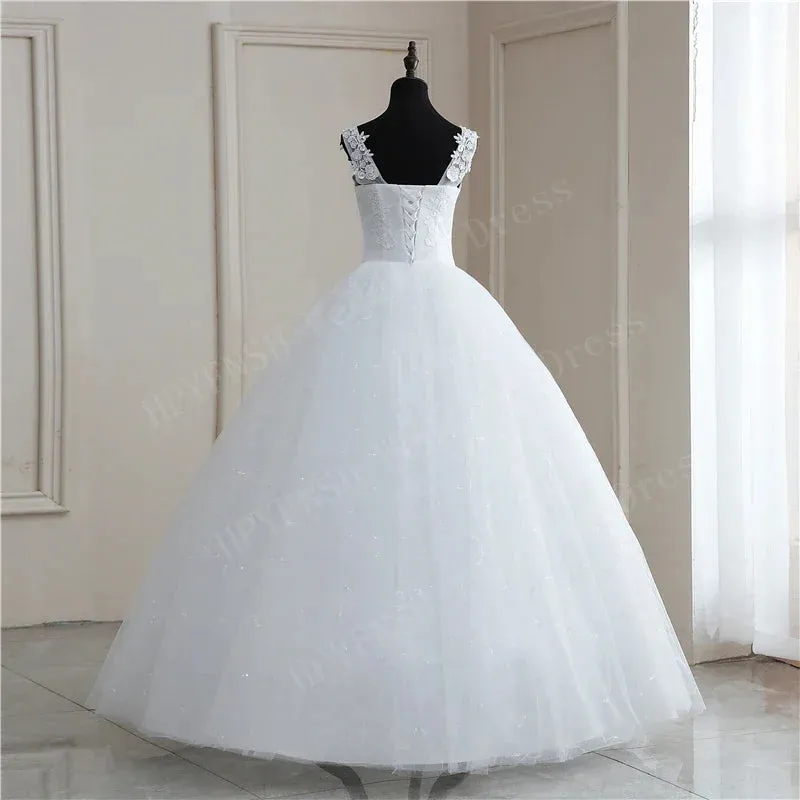 Plus Size Vestido De Noiva Wedding Dress Long Train or Floor Length