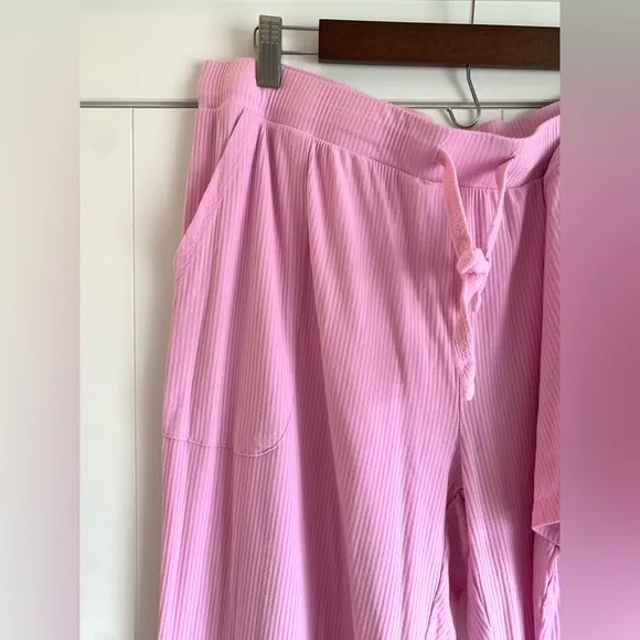 Posh Peanut Women's Short Sleeve Loungewear Posh Pink Ribbed Size 3XL