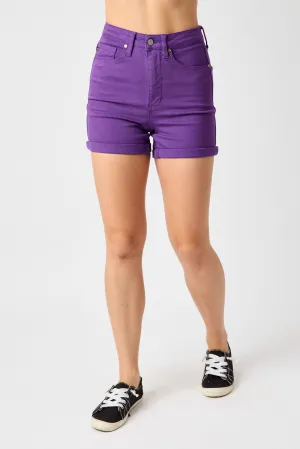 Pretty In Purple High Waist Tummy Control Judy Blue Shorts