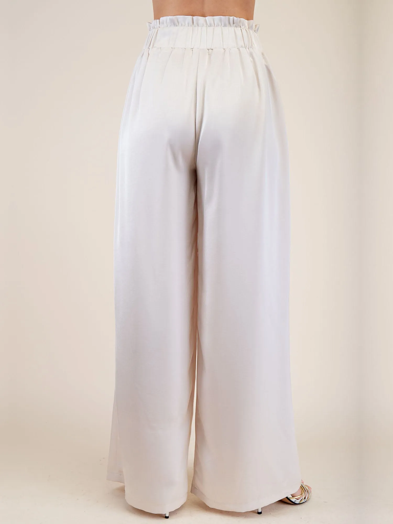 Pull On Satin Wide Leg Pants