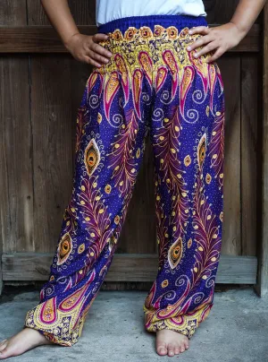 Purple and Orange Peacock Pants