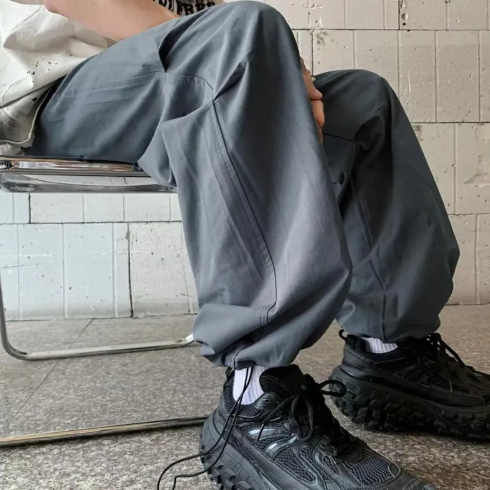 "American Solid Color Drawstring" Sweatpants