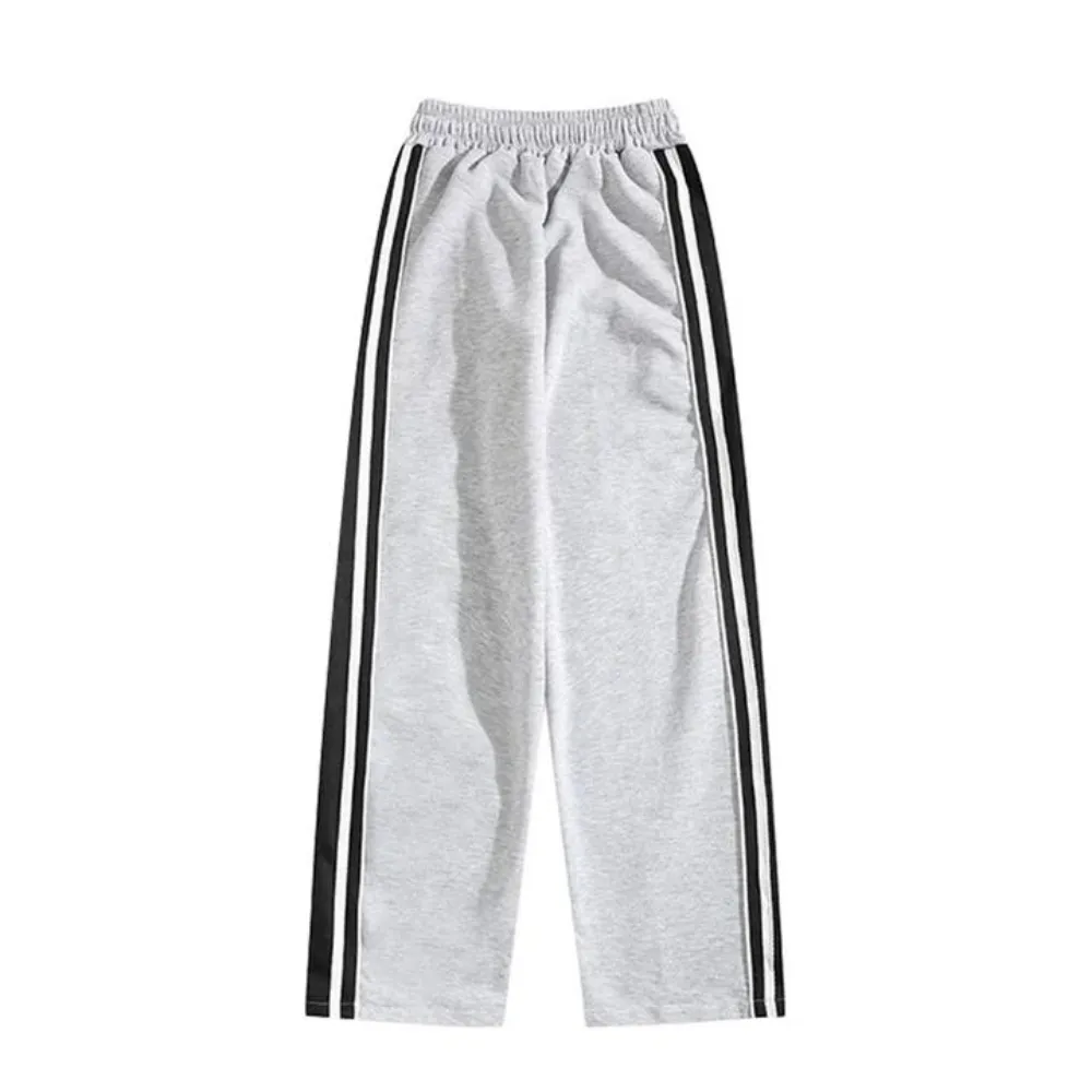 "Versatile Contrast Color Straight Leg" Sweatpants