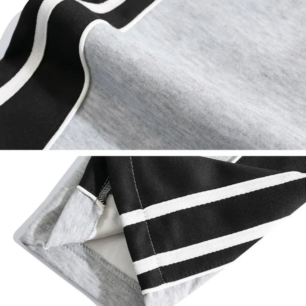 "Versatile Contrast Color Straight Leg" Sweatpants