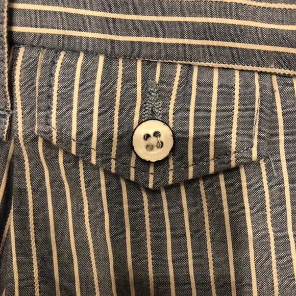 Rag &amp; Bone Blue and White Pinstripe Shorts