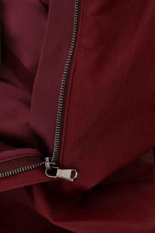Red Leather High Waist Shorts