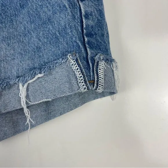 Reformation Jeans Charlie Cuffed High Rise Jean Shorts Distressed Women's Sz 24