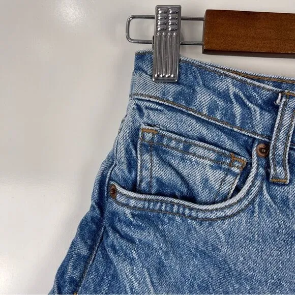 Reformation Jeans Charlie Cuffed High Rise Jean Shorts Distressed Women's Sz 24