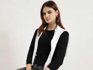 Regular Fit Round Neck Solid Tops