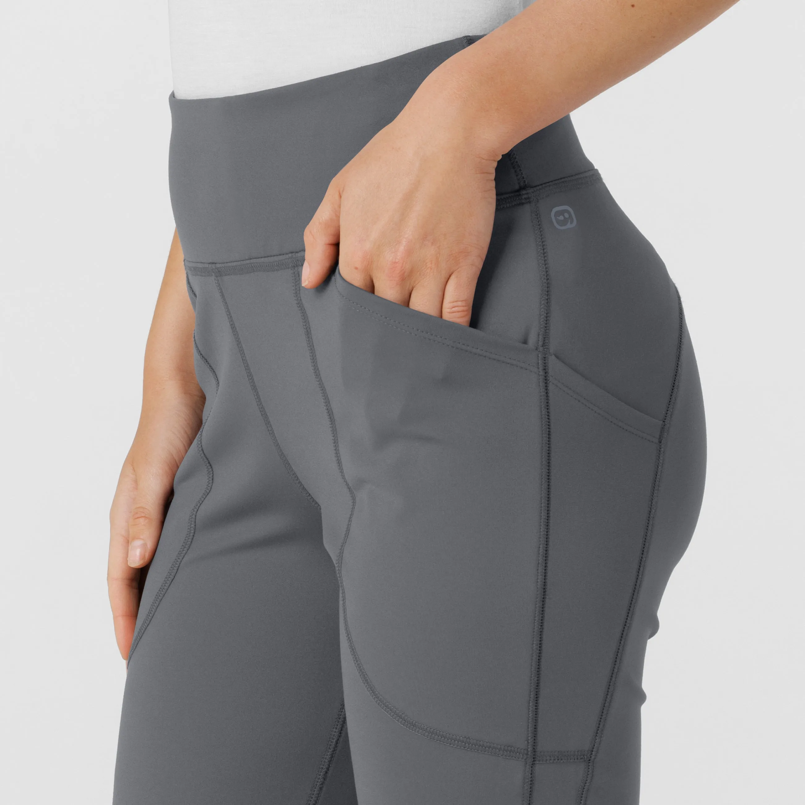 RENEW 5459 Knit Flare Yoga Scrub Pants Pewter