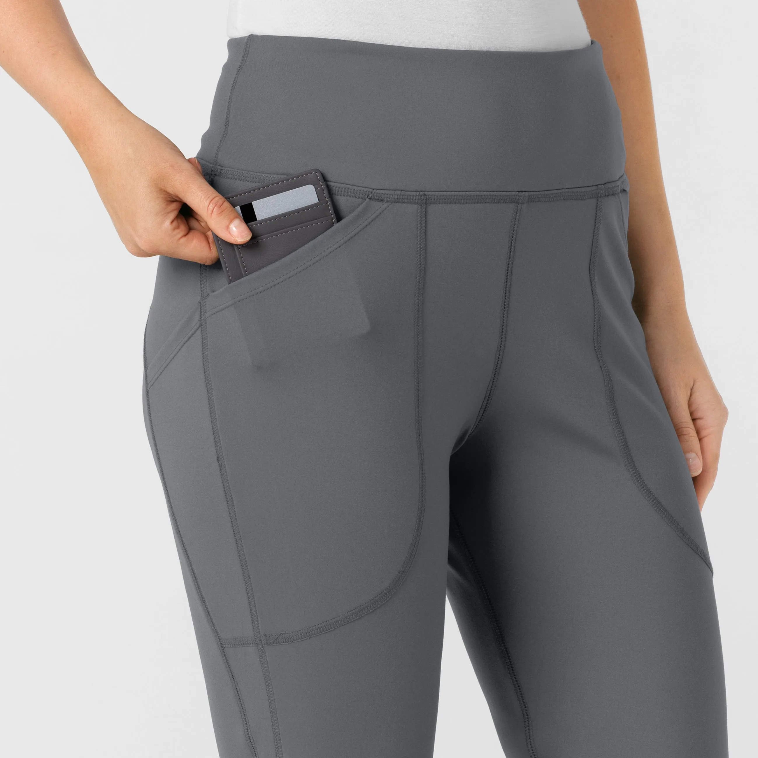 RENEW 5459 Knit Flare Yoga Scrub Pants Pewter