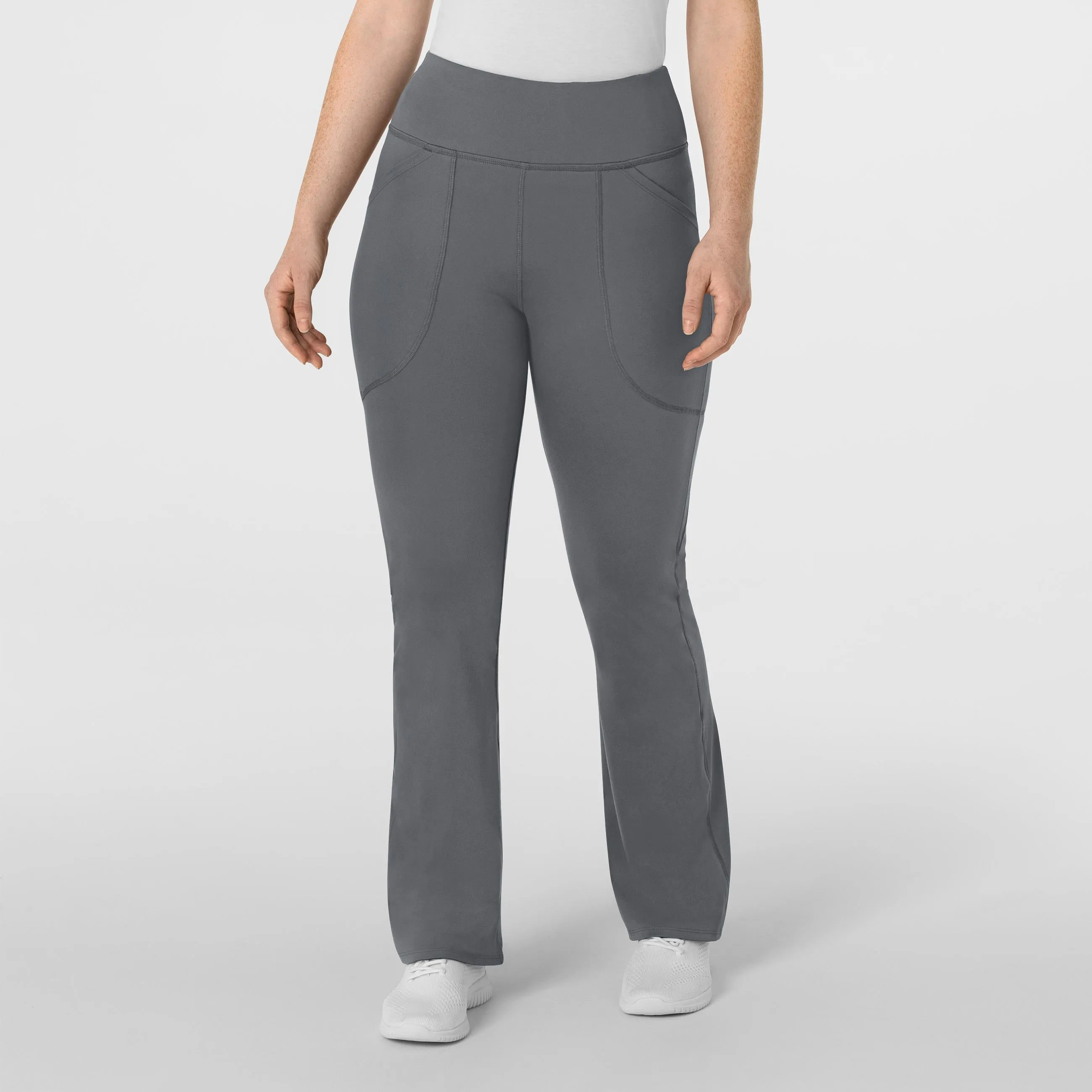 RENEW 5459 Knit Flare Yoga Scrub Pants Pewter