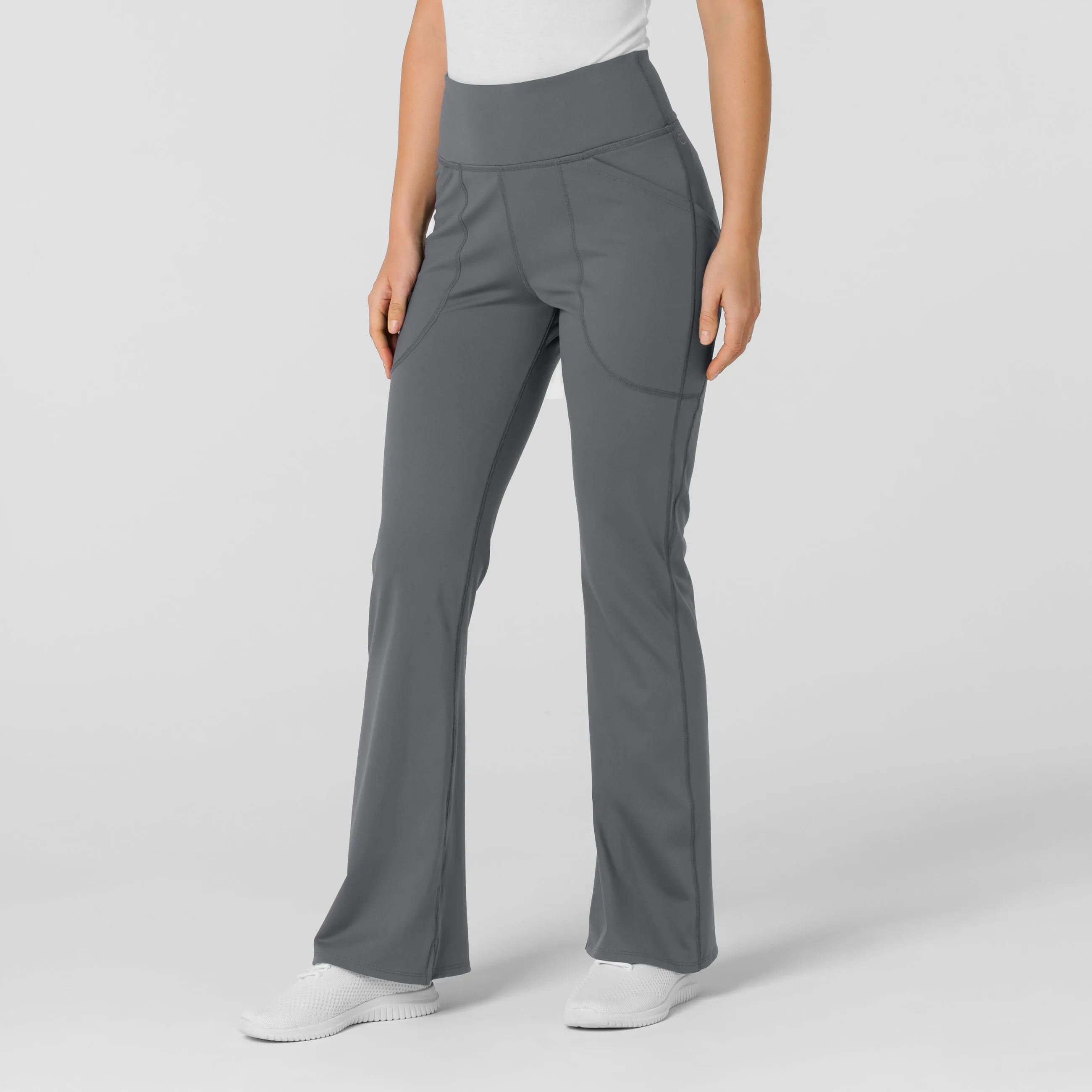 RENEW 5459 Knit Flare Yoga Scrub Pants Pewter