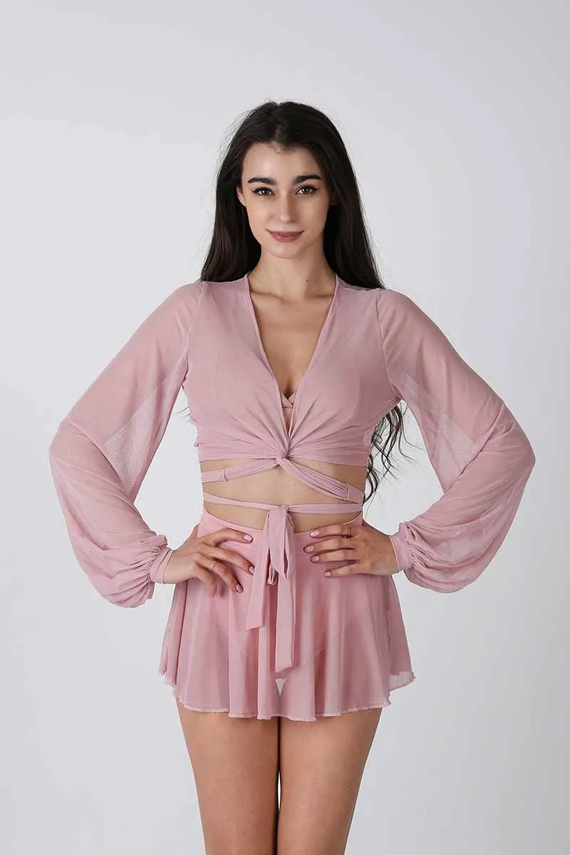 REV ACTIV Mesh Skirt Bottoms  - Pink