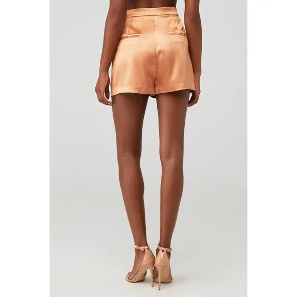 Ronny Kobo Gabi Satin Short Buttertum Womens Size Small