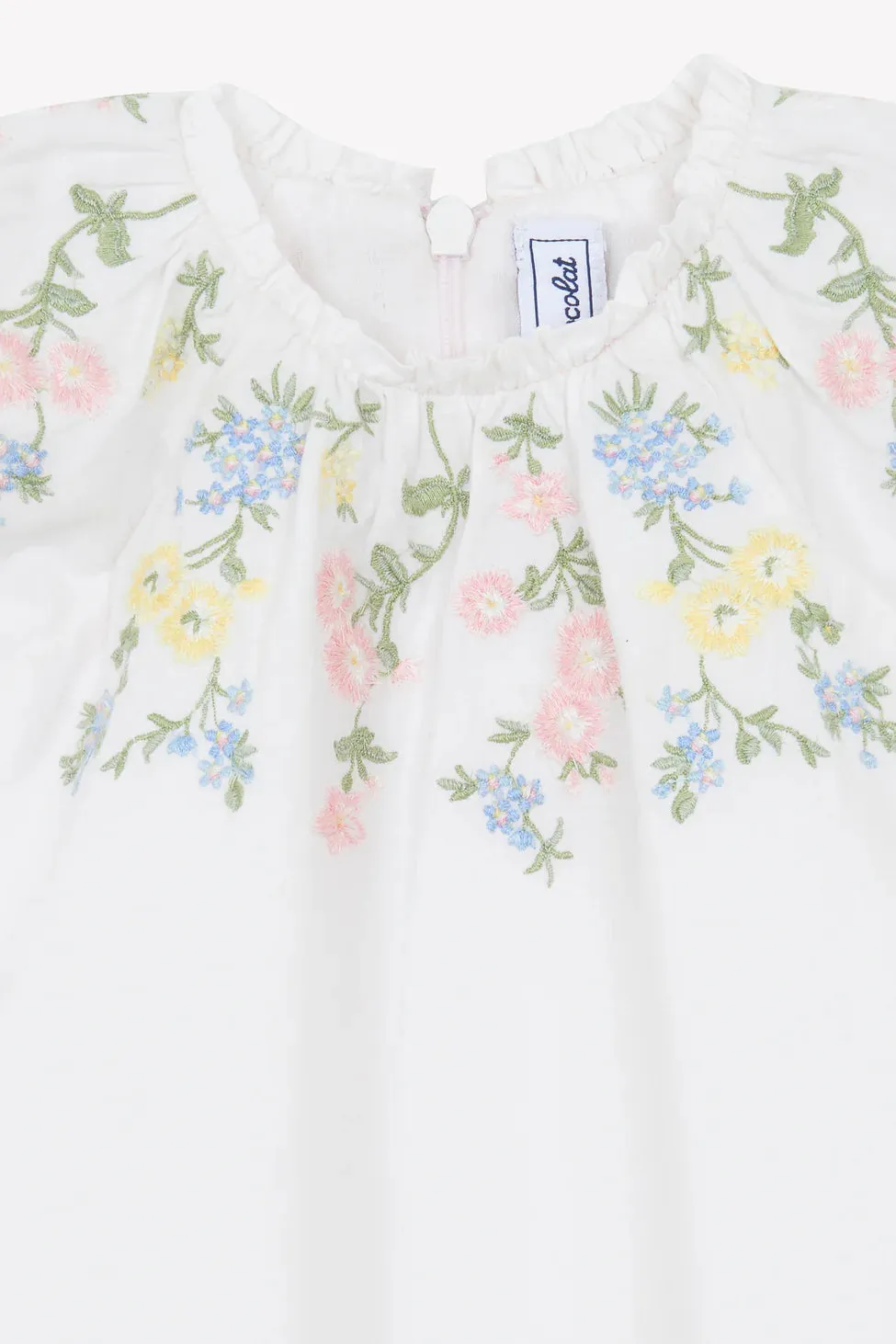 Rose embroidered dress by Tartine Et Chocolat