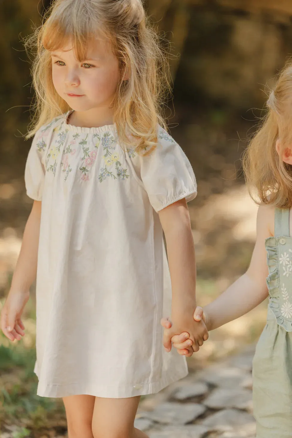 Rose embroidered dress by Tartine Et Chocolat