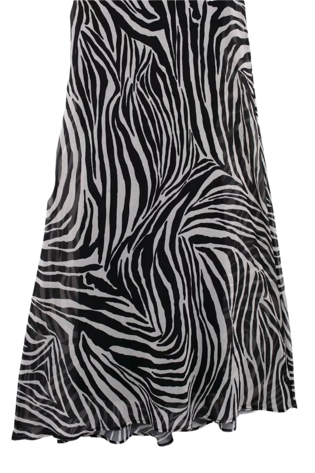 Rosette Zebra Print Spaghetti Strap Maxi Dress