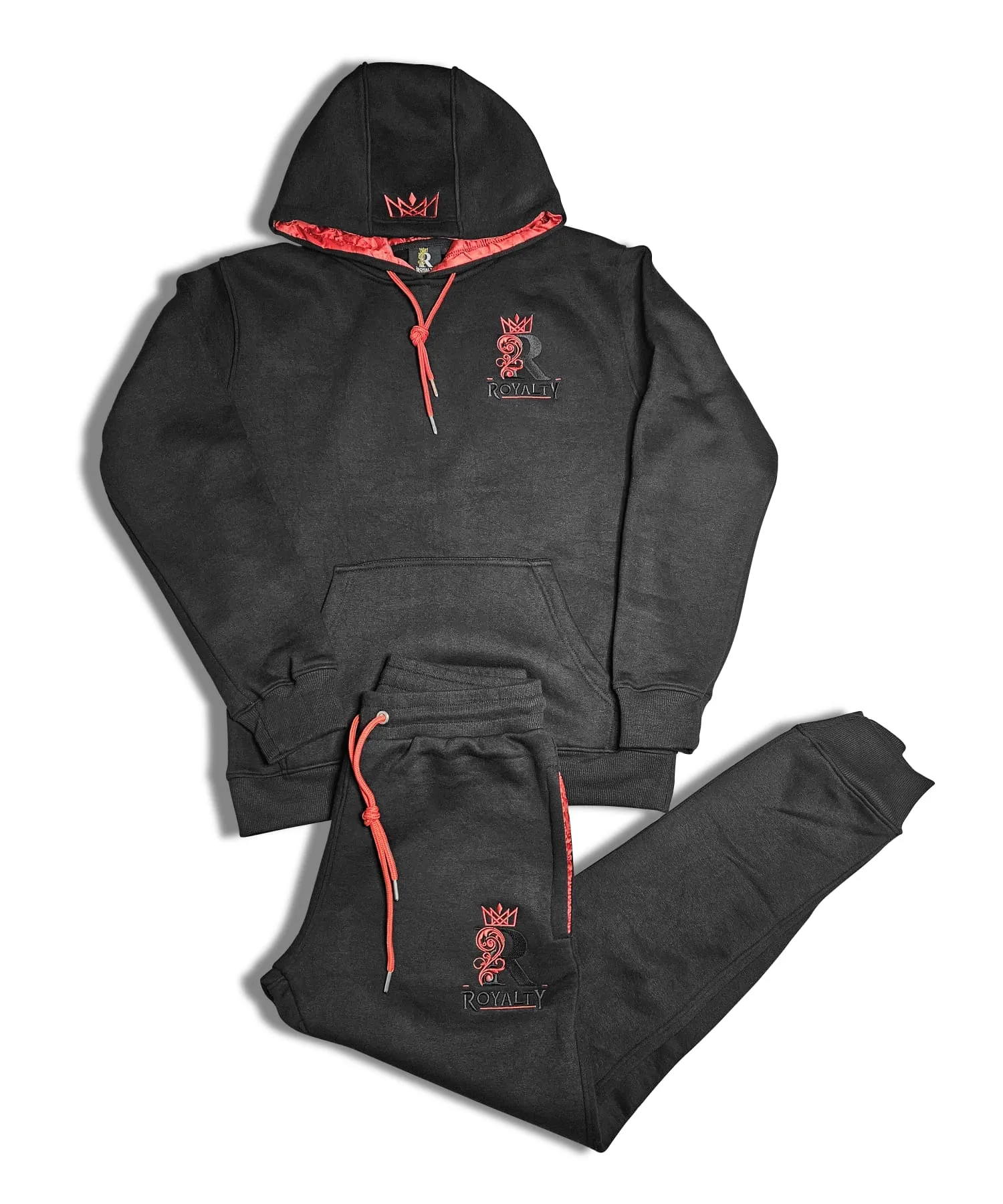 Royalty Hoodie/Jogger set Black and Red