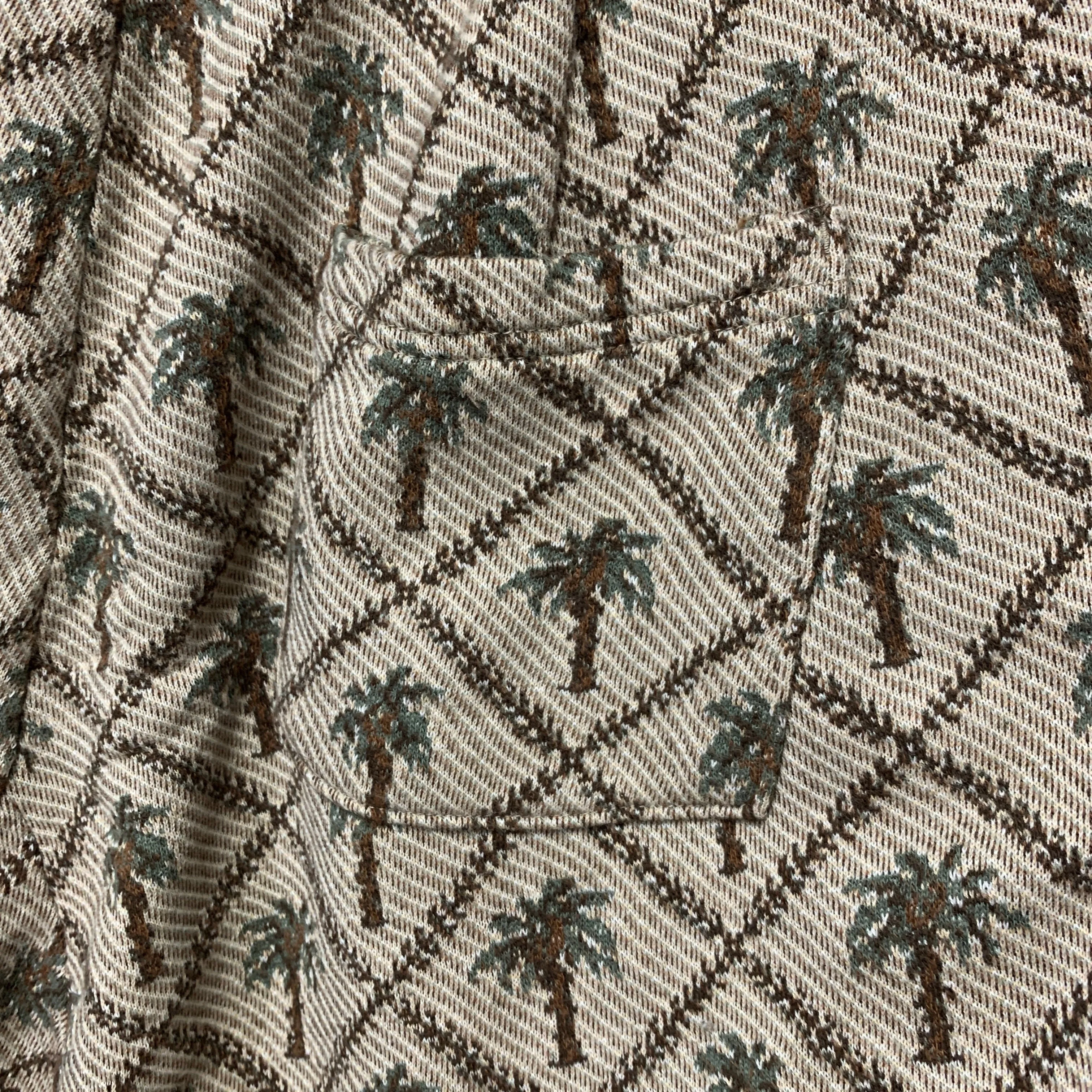 [S] Kapital Jacquard Woven Palm Tree Drop Crotch Belted Shorts