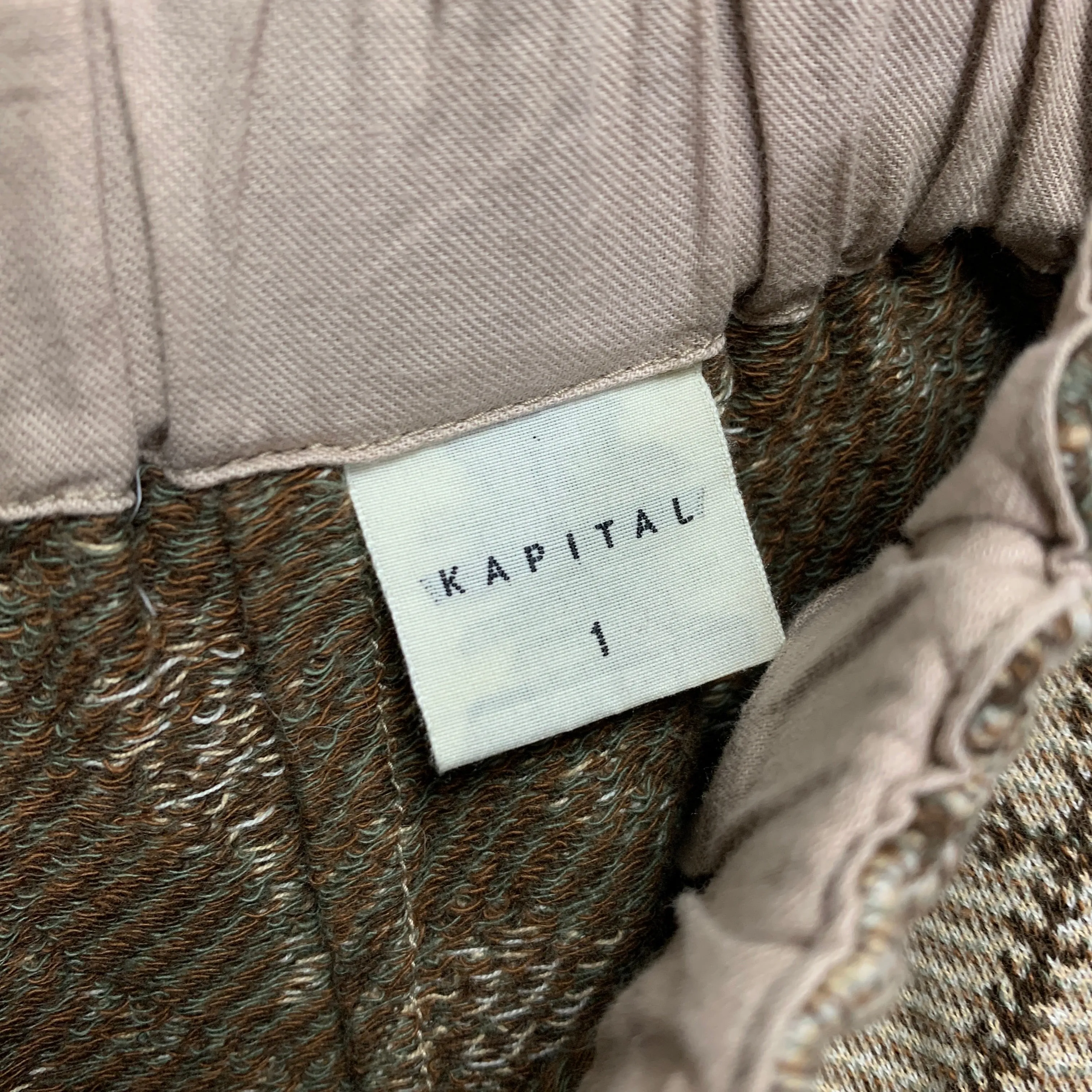 [S] Kapital Jacquard Woven Palm Tree Drop Crotch Belted Shorts