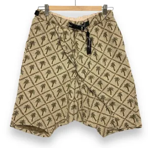 [S] Kapital Jacquard Woven Palm Tree Drop Crotch Belted Shorts