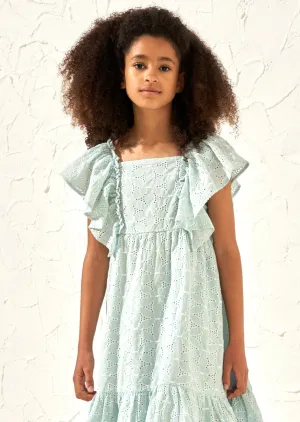 Sara Mint Broderie Dress