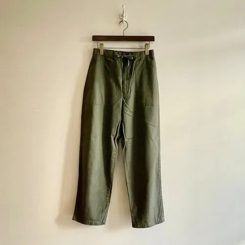 Sarahwear - (C30536) Cotton Herringbone Soft Tapered Pants in Khaki