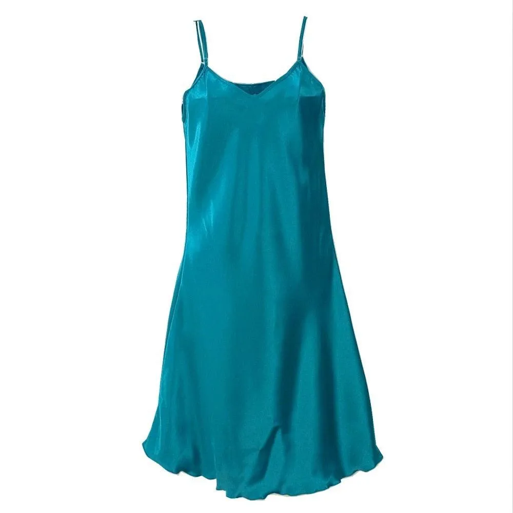 Satin Nightgown Lady Sexy Spaghetti Strap Night Dress