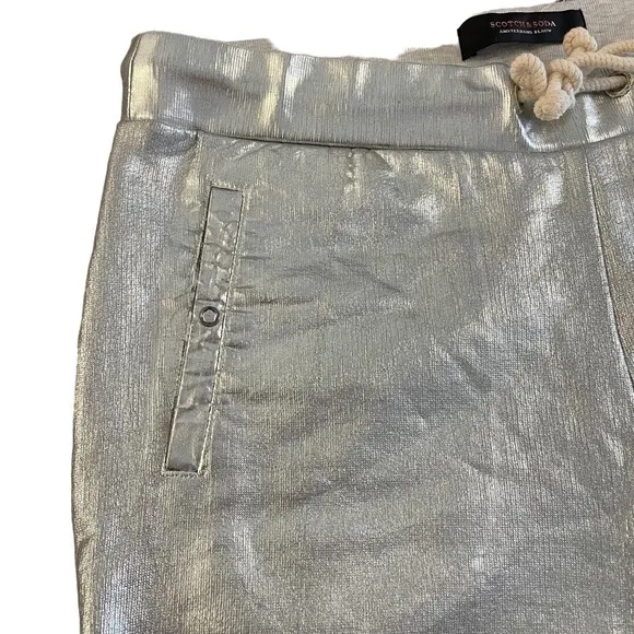 Scotch &amp; Soda Foil Printed Sweat Shorts, Silver, Size 1 (S)